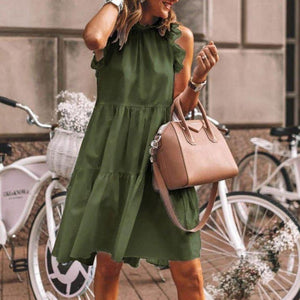 Solid Color Sleeveless Loose Dress