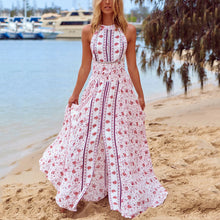 Load image into Gallery viewer, Printed Summer Halter Maxi Dress
