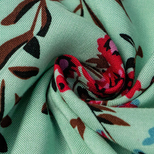 Bohemian Style Ruffle V-Neck Floral Printed Maxi Dress