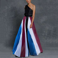 Load image into Gallery viewer, Stitching One Shoulder Printed Maxi Dress
