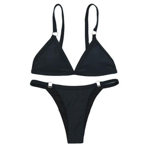 Women's Solid Color Triangle Bikini Swimwear