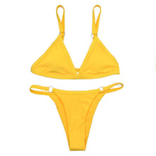 Load image into Gallery viewer, Women&#39;s Solid Color Triangle Bikini Swimwear
