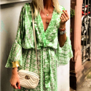 Fashion Printed Holiday Maxi Dress