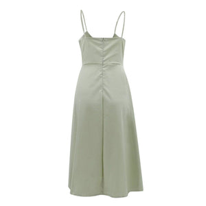 Solid Color Sling Sleeveless Dress