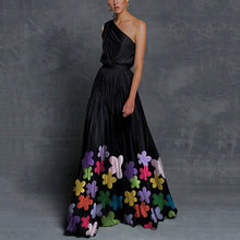 Load image into Gallery viewer, Stitching One Shoulder Printed Maxi Dress
