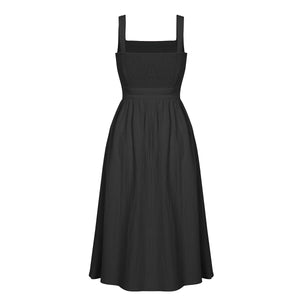 Elegant Solid Color Backless Dress