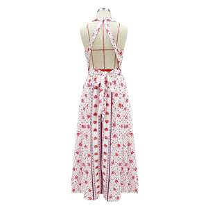Printed Summer Halter Maxi Dress