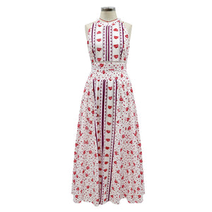 Printed Summer Halter Maxi Dress