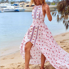 Load image into Gallery viewer, Printed Summer Halter Maxi Dress
