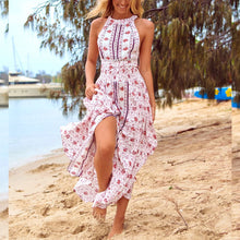 Load image into Gallery viewer, Printed Summer Halter Maxi Dress
