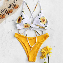 Load image into Gallery viewer, Cute Flower Printed Backless Bikini
