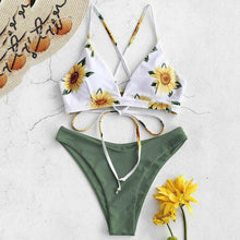 Load image into Gallery viewer, Cute Flower Printed Backless Bikini
