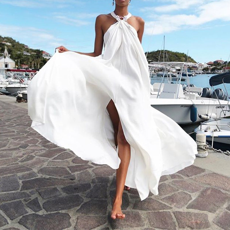 Halter Sleeveless Sling Party Maxi Dress