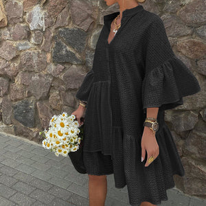 Solid Color Irregular Straight Dress