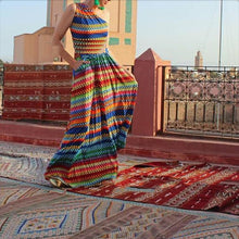 Load image into Gallery viewer, Rainbow One Shoulder Printed Maxi Dress
