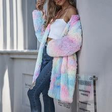 Load image into Gallery viewer, Tie-Dye Long Sleeve Plush Coat
