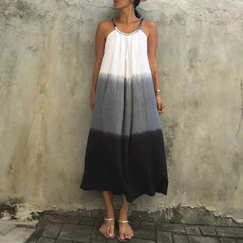 Gradient Tie-Dye Sling Dress