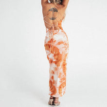 Load image into Gallery viewer, Sexy Tie Dye Backless Slim Dress
