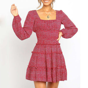 Long Sleeve Printed Mini Dress