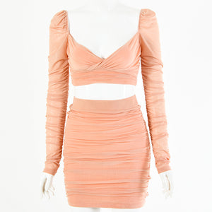 Sexy V-Neck Party Bodycon Dress (Top + Short Dress)