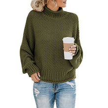 Load image into Gallery viewer, Turtleneck Pullover Loose Knit Oversized Sweater
