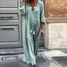 Load image into Gallery viewer, Bohemian Floral Long Sleeve Maxi Dress
