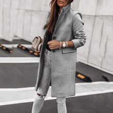 Load image into Gallery viewer, Simple Long-Sleeved Button Woolen Coat
