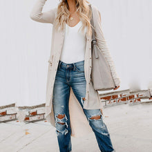 Load image into Gallery viewer, Solid Color Long Knitted Cardigan Coat
