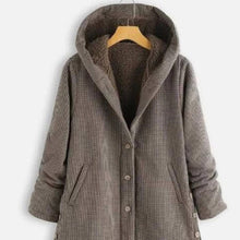 Load image into Gallery viewer, Solid Color Button Hooded Coat
