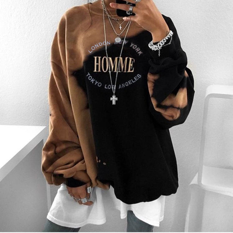 Fashion Irregular Printed Sweatshirt