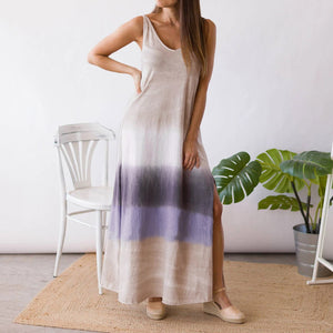 Gradient Slit Sling Maxi Dress