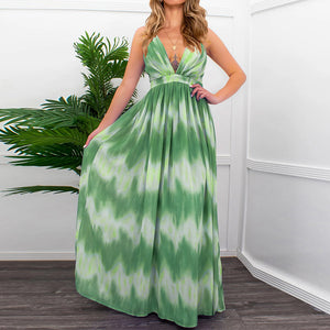 Tie-dye Gradient Sling Maxi Dress