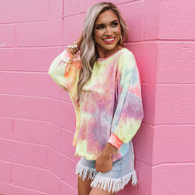 Load image into Gallery viewer, Gradient Tie-dye Long-sleeved Print Top
