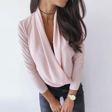 Load image into Gallery viewer, Solid Color Deep V-neck Shirt
