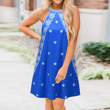 Load image into Gallery viewer, Halter Print Sleeveless Dress
