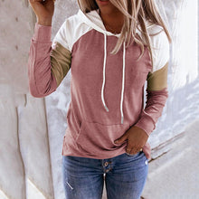 Load image into Gallery viewer, Stitching Color Hooded Sweatshirt
