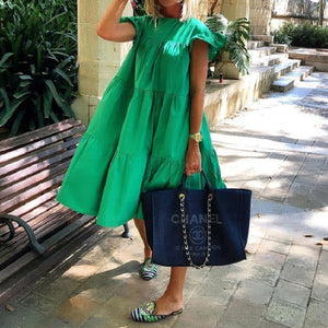 Sweet Casual Loose Fit Vacation Maxi Dress