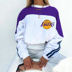 "LAKERS" Printed Long Sleeve Sweatshirt