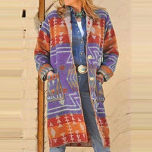 Load image into Gallery viewer, Printed Casual Long-Sleeved Woolen Coat
