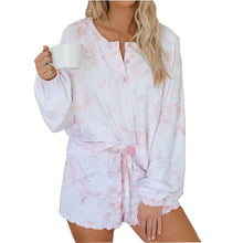 Load image into Gallery viewer, Long-sleeved Shorts Tie-dye Pajamas Suit Set
