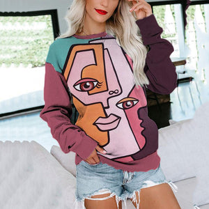 Fashion Round Neck Printed Sweatshirt