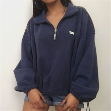 Load image into Gallery viewer, Lapel Zipper Sweatshirt
