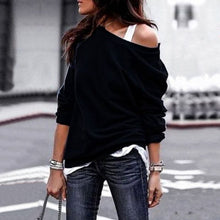 Load image into Gallery viewer, Solid Color Round Neck Long Sleeve Top
