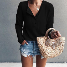 Load image into Gallery viewer, Solid Color Round neck Long Sleeve T-shirt

