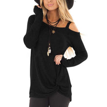 Load image into Gallery viewer, Long Sleeve Off-Shoulder T-shirt
