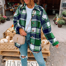 Load image into Gallery viewer, Women's Loose Plaid Shirt Cardigan Coat
