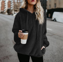 Load image into Gallery viewer, Solid Color Hooded Plush Sweatshirt

