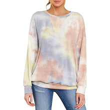 Load image into Gallery viewer, Tie Dye Round Neck Long Sleeve Tops
