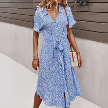 Load image into Gallery viewer, V-Neck Printed Short-Sleeved Dress
