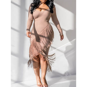 Sexy Tassel Party Bodycon Dress